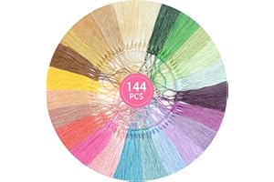AOKBEAN 144 PCS Bulk Silky Mini Handmade Tassels with Cord Loop for Resin Bookmarks Small Chinese Fabric Craft Pendant Jewellery Making DIY Earring Sewing Curtain Furniture and Home Decor