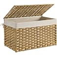 Paniers De Rangement Avec Couvercles En Osier - Empilables, Pour Salle De Bain, Salon, Cuisine, Organiseur Étagère - 12