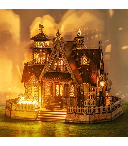 FUNPOLA Puzzle 3D - Modèle ville lunaire - LED 3D - Puzzle en bois - Puzzle 3D en bois pour adultes - Décoration de la maison - Cadeaux pour enfants et adultes (blanc FUNPOLA Puzzle 3D - Modèle ville lunaire - LED 3D - Puzzle en bois - Puzzle 3D en bois pour adultes - Décoration de la maison - Cadeaux pour enfants et adultes (blanc