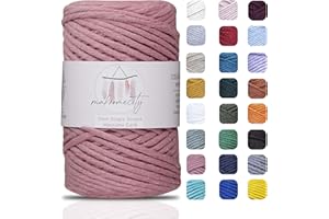 Makromecity Makramee Garn 3mm x 100m Premium Single Twisted Macrame Cord Baumwollgarn für Handwerk Schlüsselanhänger Wohndekorationen Platzteller Umhängetasche Handtasche Runner