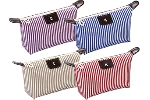 Larlary Kosmetyczka, przenośna kosmetyczka(4 szt.), czerwony, niebieski, fioletowy i brązowy