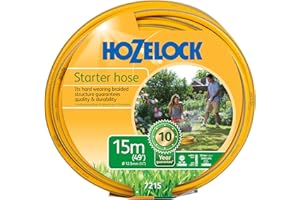 HOZELOCK LTD HOZELOCK - Starter Hose ø 12,5mm (1/2") 15m : Versatile, UV-resistant Garden Hose, 4-layer Braided Reinforced Hose, UK Made, General Purpose, Hard Wearing, 10 Year Guarantee* [7215P0000]