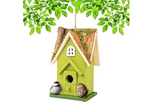MEKKAPRO Casetta per Uccellini da Esterno, Nido per Uccelli Decorativo da Appendere in Giardino, Mangiatoie per Uccellini da Esterno Facili da Pulire, Casetta per Rondini, Merli, Pettirossi, Passeri