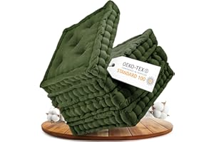 Gräfenstayn® Zestaw 4 poduszek do siedzenia, poduszka na krzesło, 40 x 40 x 8 cm, do użytku wewnątrz i na zewnątrz, ze 100% bawełny, gruba tapicerka, poduszka pikowana/poduszka podłogowa (khaki)