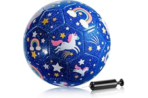 U&C Planet Balón de fútbol para niños, tamaño 3, Unicornio Azul SB3004