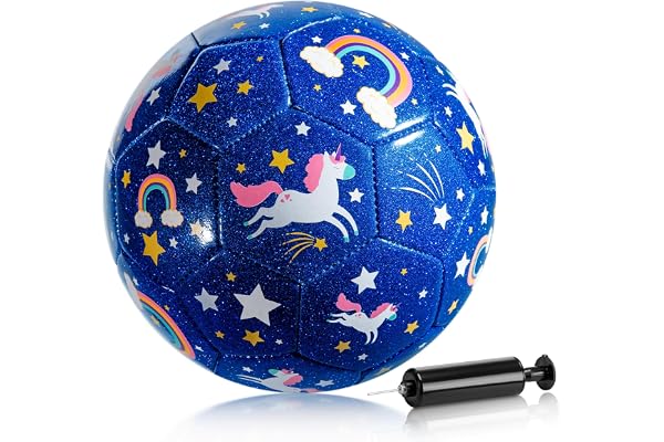 U&C Planet Ballon de Football Taille 3 pour Tout-Petits - Licorne - avec Pompe - Âge : 3 à 8 Ans - pour Le Sport en Plein air - Petit Ballon de Football pour Enfants