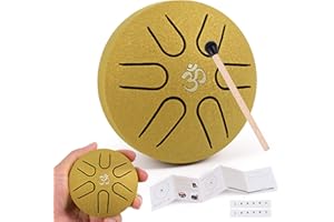 Amkoskr Tambour à pluie pour l'extérieur, 7,6 cm, 6 notes en acier pour yoga, méditation, éducation musicale, cadeau