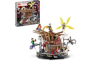 LEGO Marvel Batalla Final de Spider-Man, Recrea la Escena de No Way Home con 3 Minifiguras de Peter Parker, Duende Verde, Electro, Hombre de Arena, Ned, Dr Strange y MJ, Maqueta Coleccionable 76261