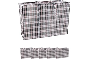 UTTAM Large Laundry Bags with Zips - Strong Big Storage Bags with Zips & Handle Attached,Best for Moving, Shopping and Laundry, Reusable, Multicolor (5, XXL (100 X 60 CM))