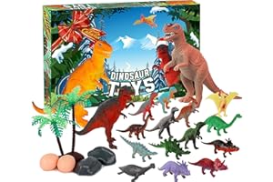 ANOTION Calendario dell'avvento 2024, dinosauro, calendario dell'Avvento per bambini, con dinosauro, calendario dell'Avvento, calendario per bambini, 24 giorni di conteggio alla rovescia