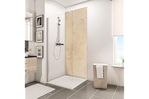 Schulte 1 panneau mural l.100 x h.210 cm, épaisseur 3 mm, surface 2.1 m², revêtement salle de bain douche, résistant aux rayures, travertin, DécoDesign, livré avec adhésif double face