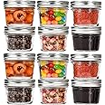 FUFU 4oz Glass Jars With Lids,Small Mason Jars Wide Mouth,Mini Canning Jars For Honey,Jam,Jelly,Baby Foods,Wedding Favor,Shower Favors,Spice Jars For Kitchen & Home,Set of 12