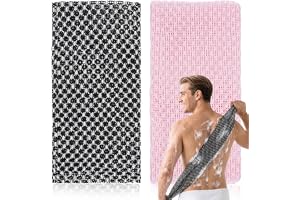 Beugo Japansk ryggskrubb 2-delat set, svart+rosa | Peeling duschkropp, skrubba duschskrubb, duschskrubb, handduk för att ta bort död hud