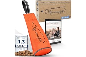 Ostfriesenpfoten® - Extremely Durable Food Bag 'Enno' | Without Metal Eyelets | Plastic-Free Packaging | Orange | Size S | Food Dummy Including eBook for Your Agility Training - Washable at 30 °C