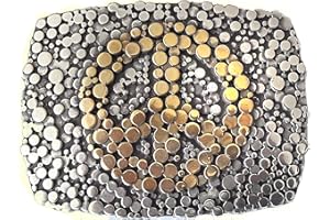 BBM-STYLE Gürtelschließe Gürtelschnalle - PEACE - versilbert und lackiert - für 3,8 bis 4 cm breite Bänder