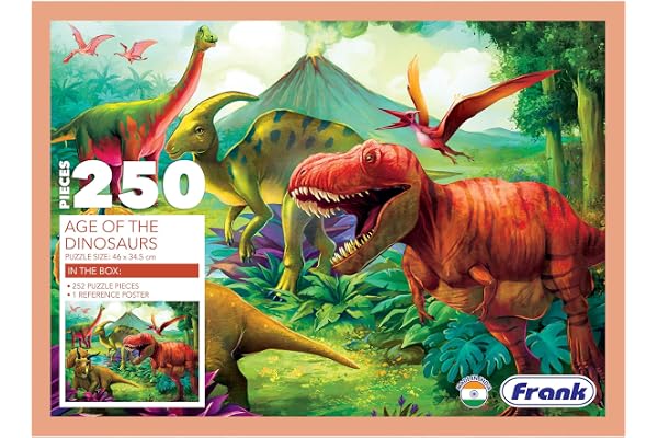 Frank Age of The Dinosaurs Jigsaw Puzzle (250 Pieces) for Kids Above 9+ Years - Fun & Challenging Brain Booster Games Educational Puzzle for Focus and Memory -34506