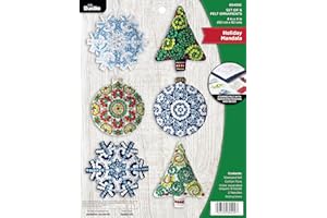 Bucilla Felt Ornaments Applique Kit Set Of 6-Holiday Mandala