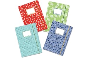 Papierdrachen 4 wysokiej jakości teczki szkolne bez plastiku z gumową taśmą w formacie DIN A4 | motyw tęczy - teczka pocztowa dla uczniów - segregator - zeszyt kolekcjonerski - zestaw numer 9