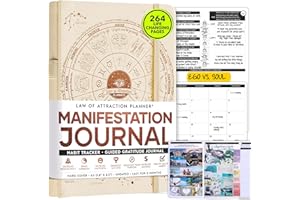 FREEDOM MASTERY Planificador de vida y objetivos de la ley de atracción – Planificador de día sin fecha de 90 días – Diario de gratitud personal, planificador de éxito de la semana, tablero de visión + pegatinas