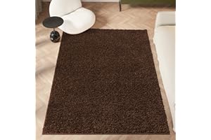 homeart Area Rug - Super Soft Shaggy Rugs For The Living Rooms, Bedrooms And Kitchen - Modern, Easy To Clean Carpet - 80x150 cm, Brown Cacao