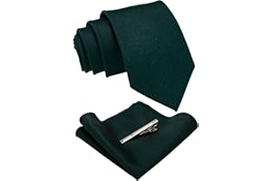 JEMYGINS Cravatta Uomo Vintage Cotone Scacchi Cravatta Multicolore con Fazzoletto e Fermacravatta