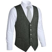 Gilet Formel En Tweed Pour Hommes - Revers En Chevron - Tour De Poitrine 94 Cm - Neuf Avec étiquettes