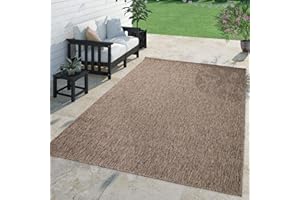 TT HOME Tapis pour Extérieur Tapis De Cuisine Balcon Terrasse Design Uni Moderne, Couleur:Taupe, Dimension:240x340 cm