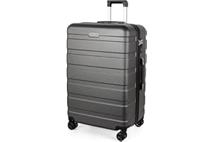 TAN.TOMI Koffer Groß, Reisekoffer Hartschalenkoffer, Koffer & Trolley mit Passwortsperre, Hartschale Suitcase mit 5 Rollen(Dunkelgrau)