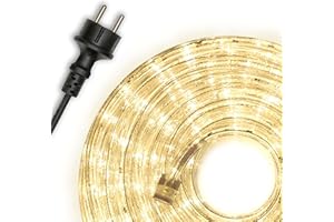 Nipach GmbH 10m 240 LED Lichterschlauch Lichtschlauch warm-weiß – Innen- und Außenbereich – energiesparende Leucht-Dekoration für Garten Fest Weihnachten Hochzeit Gesamtlänge ca. 11,50 m