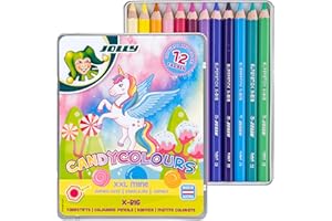JOLLY X-BIG Candy Colours, 12 colori, extra spessi e infrangibili, mine da 6,4 mm, solo in set, per principianti