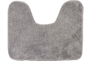 WENKO Tapis de contour WC gris - Tapis de bain, Antidérapant, contour WC, Polyester, 40 x 50 cm, Gris