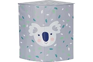 LOVE !T STORE !T LOVE IT STORE IT - Collecteur de Linge Pliable en Tissu Résistant - 35x35x50cm - Renforcement Bois - Gris Motif Koala