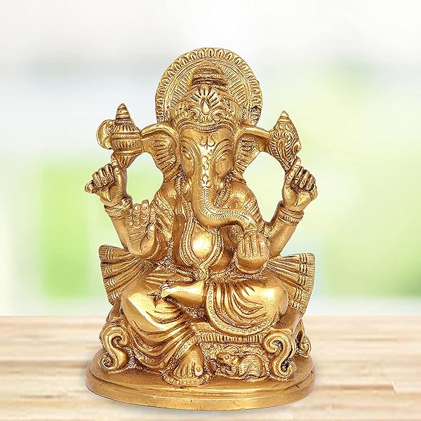 Buy Mahalakshmi Idol, Golden Colour, Polystone Material Polystone