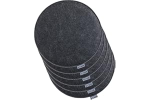 ‎BRANDSSELLER Brandsseller 6er Set Sitzkissen aus Filz Ø 35x2 cm – Robuste Stuhlauflagen für innen und außen, rundes Sitzpolster, strapazierfähiges Kissen für Stühle – Anthrazit