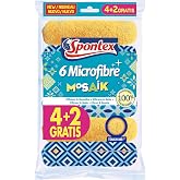 Spontex Mosaik &ndash; Pack of 6 Microfibre Cloths