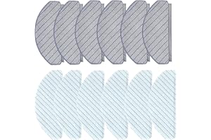KiimSin 12 piezas accesorios de paños de mopa para ECOVACS DEEBOT OZMO T10/T10 Plus aspiradora pieza de repuesto, 6 Paños Microfibra Lavables + 6 Paños Desechables