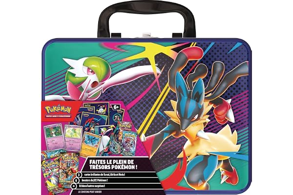 Pokémon : Coffre de Collection : Méga-Gardevoir et Méga-Lucario (3 Cartes Promo Brillantes, 6 boosters et Plus)
