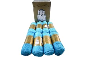 MORILLAS PACK 8 ZEPELINES Algodón perlé 100% egipcio mercerizado para DIY y tejer a mano labores de ganchillo o punto con un acabado elegante. (8 X 75gr)… (5, AZUL 4)