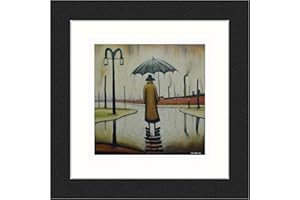 Greetingles Lowry-Style 12"/31cm Square Framed Print. Beautiful Black Ash Frame (Lowry, Beautiful British Day)
