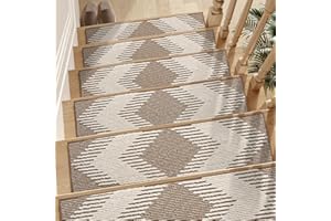 SIXHOME Autoadhesiva Antideslizante para Escaleras Interiores de 20 * 76cm 15 pcs Protectores de Madera Antideslizantes y absorbentes del Sonido con Respaldo Adhesivo marrón