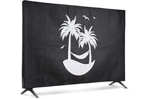 kwmobile Funda para Monitor 55" TV - Cubierta Protectora para Interior - Hamaca con Palmeras