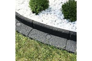 ECOSHAPE FlexiBorder 2m Grey Lawn Edging - Flexible Garden Edging Border for Grass Lawns - Pathways - Raised Borders - Artificial Grass - 2 x 1m Lengths