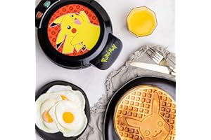 Uncanny Brands Pokémon Pikachu Waffle Maker – Make Pikachu Waffles at Home – Fun Kitchen Appliance – Non-Stick, Compact and Easy to Clean