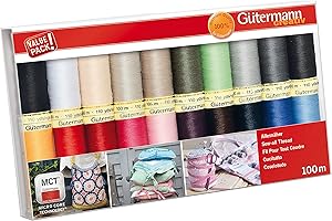 Gütermann creativ Set de fil à coudre avec 20 bobines de fil Pour Tout Coudre 100 m dans les coloris basiques