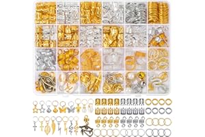 ‎QINZAVE Qinzave 294Stück Haarschmuck für Zöpfe Loc Schmuck für Haar Dreadlocks, Aluminium Gold Silber Haarschmuck Zubehör für Zöpfe, Haar Dekoration mit Manschetten Charms für Zöpfe mit mehreren