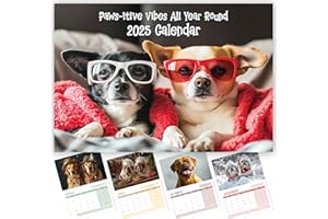 CRAZY LITTLE THINGS Wall Calendar 2025 UK - A4 Dog 2025 Calendar, Month-to-View (Jan 2025 - Dec 2025) - Eco-Friendly, A3 When Open, Made in the UK