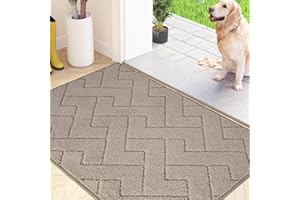 FCSDETAIL Dirt Trapper Indoor Door Mat 50 x 80 cm, Machine Washable Entrance Rug, Super Absorbent Dog Doormat, Non-slip Inside Floor Mat for Entryway, Muddy Shoes & Paws