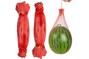TZEKING 100 Pezzi Rete per Angurie,60 cm Riutilizzabili RinforzatoTraliccio Rete per Melone Resistente Amaca,Rete di Melone Amache Melone con Coulisse,Supporto per il Supporto per la Frutta
