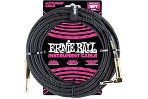 Ernie Ball Cable trenzado para instrumentos, recto/ángulo, 5,