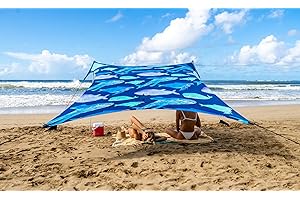 Neso Strandzelt mit Sandanker, tragbares Sonnendach - 2,1m x 2,1m – Patentierte mit verstärkten Ecken zur Stabilisierung (Rettet die Wale)